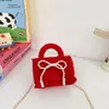 Bolso Cruzado para Niños, Bolso de Año Nuevo para Niñas, Elegante Bolso de Hombro para Niñas Pequeñas, Bolso de Mano Rojo con Lazo para Niños