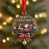 Nuevo colgante plano acrílico de Santa Claus independiente transfronterizo accesorio de decoración de campana de árbol de Navidad regalo navideño