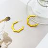 Nuevos pendientes de moda creativa de acero inoxidable fundido a presión con forma de C, pendientes irregulares retorcidos exagerados, adornos para mujer