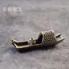 Adornos de Barco de Latón Puro, Quemador de Incienso de Barco de Pesca de Cobre, Quemador de Incienso de Escritorio Microtallado a Mano en Cobre, Pisapapeles, Accesorios al por Mayor