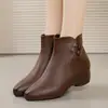 Botines modernos para mujer, nuevo estilo invierno 2026, a la moda, antideslizantes, de suela suave, forrados de felpa, cálidos y adecuados para mujeres de mediana edad y mayores
