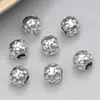 Plata de ley S925 cuentas de Loto con cuentas florales brillantes vintage material para abalorios hechos a mano DIY cuentas espaciadoras de agujero grande accesorios