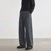 Calça Masculina Estilo Old Money, Marca Tendência Outono/Inverno 2026 Nova Calça Casual Lisa Drapada, Calça Longa Reta de Caimento Solto