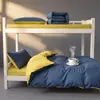 Nuevo Estilo Algodón Lavado Color Sólido Dos Tonos Estudiante Conjunto de Tres Piezas para el Inicio de la Temporada Escolar, Dormitorio Estudiantil Conjunto de Seis Piezas, Sábana Plana y Funda Nórdica de Color Liso