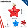 Decorações para o Dia da Independência dos EUA Festa do Dia do Trabalho Árvore de Natal 4,5 cm Estrela de Cinco Pontas Pequena Tridimensional de Natal