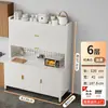 Estante de cocina de pie multicapa, gabinete para horno de microondas, aparador multifuncional de acero al carbono, encimera de losa de roca, gabinete