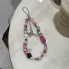 Estilo Dulce Fresco Color Polvo Negro Combinación Funda de Teléfono Cuerda para Teléfono Colgante de Estrella Mariposa Cuentas Pintadas a Mano Lanyard CCD Cuentas DIY