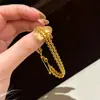 Pulseira de renda plissada fita dourada areia não desbota nicho tudo-combinável joias empilháveis amigas acessórios de presente requintados