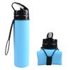 Directamente de la Fábrica Fuente, Botella de Agua Plegable para Ciclismo de 600 ml, Portátil para Uso en Exteriores, Antiderrames, Silicona de Grado Alimenticio, Personalizable