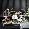 Adornos Europeos para Mesa de Postres Soporte de Exhibición Postre Boda Comida Fría Hora del Té Soporte para Pastel Mesa Té de la Tarde Soporte para Bocadillos