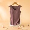 Chaleco Térmico Sin Costuras para Mujer en Otoño e Invierno con Acolchado Suave Ceroso Cepillado Forrado con Vellón Grueso Terciopelo Alemán Sujetador Todo en Uno Ropa Interior Base