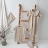 Ropa de Bebé Verano 2026 0-3 Meses Mameluco Mono de Bebé Color Avena Clase A Body de Algodón para Bebé