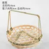 Cesta Pequeña de Bambú, Cesta con Asa Redonda, Cesta para Snacks de Té y Frutas, Bandeja para Pasteles, Cesta Pequeña Creativa de Bambú, Cesta de Bambú Multicapa