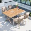 Mesas y Sillas Nórdicas para Exteriores Famosas en Internet, Sillas de Mimbre de Aleación de Aluminio para Jardín al Aire Libre y Casas de Huéspedes, Mesa de Comedor Combinada para Patio de Balcón