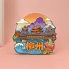 Ímãs de Geladeira de Guangxi, Lembranças de Madeira Culturais e Criativas com Tema de Cidade, Ímãs de Geladeira Turísticos das Cidades de Guilin, Liuzhou, Nanning