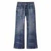 Yidao Vintage Otoño 2026 Nuevos Jeans de Pierna Micro Acampanada Estilo Americano para Hombre Diseño de Textura Raspada Tendencia Callejera Pantalones Largos de Pierna Ancha