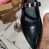 Zapatos Mary Jane Nuevos de Punto Fino Retro Primavera/Otoño 2026 para Mujer, Tacón Grueso, Boca Baja, Hebilla Metálica, Piel Suave, Zapatos Planos para el Trabajo