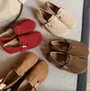 Versão em Couro~Mesmo Estilo da Mãe Uva Sapatos Slip-On de Couro Genuíno com Tira no Calcanhar e Solado Grosso, Sapatos Casuais Preguiçosos Birkenstock, Modernos