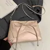 Bolso de hombro plisado de estilo ballet con lazo, nuevo, de alta calidad y moderno, bolso cruzado versátil e informal con cadena para mujer