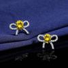 Aretes de diamantes de simulación de transmisión en vivo para mujer, amor ins, aguja de plata esterlina S925, micro incrustación de seis garras, aretes de diamantes de alto carbono