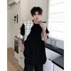 Camiseta de Manga Corta Acolchada con Hombros Estilo Chanel, Diseño Patchwork Tejido de Verano con Flecos, Top Elegante Estilo Streetwear Fresco y de Alta Gama para Hombre