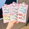 Scrunchie de Gato de Dibujos Animados Lindo Dulce Niña Gato Pequeño Pin BB Pasador Lateral Lazo para el Cabello Accesorio para el Cabello