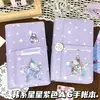 Nuevo cuaderno de hojas sueltas A6 con correa de estrella morada, estilo ins, alto atractivo estético, adecuado para estudiantes, diario, agenda
