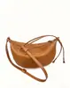 Piel de Vaca Curtida al Vegetal de Primera Capa Moda Vintage Nueva Bolso de Hombro Cruzado Versátil con un Aspecto Elegante y de Alta Gama, Bolso Simple Tipo Dumpling