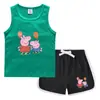 Colete de verão infantil 2023 calça curta camisa básica casual coreana absorvente de suor doce regata infantil