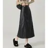 MA PedidoSaia Bodycon Elegante com Fenda 2026 Outono Inicial Nova Saia Midi Feminina com Revestimento Fosco