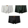 Atacado de Roupa Íntima Masculina Huajielong de Renda com Malha de Seda Gelada, Boxer Respirável de Cintura Média para Tamanhos Grandes, Disponível para Dropshipping