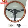 Superventas Transfronterizo Modificación de Coche Volante Universal Electroplateado de 14 pulgadas Volante con Grano de Madera Retro con una Distancia entre Agujeros de 74 mm