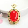 Colgante de Ágata Roja Guan Yu Collar de Calcedonia Roja Sangre de Paloma Tipo Hielo Estilo Étnico Venta al por Mayor de Fábrica Dropshipping S4042407