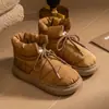 Cixi 2025 Novos Sapatos de Algodão Botas de Neve de Inverno Forradas com Lã Sapatos Quentes de Casa para Confinamento Pantufas de Algodão de Lã para Interior para Homens