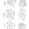 UU10.5 Transformador Esqueleto Ranura Doble Horizontal Pines 3+3 1020