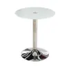 Mesa de vidrio redonda templada para el hogar mesa de balcón de apartamento pequeño mesa de comedor de vidrio mesa de negociación simple mesa redonda pequeña de vidrio