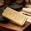 Pesa de Papel de Bronce Seis Mandamientos de Zeng Guofan, Adorno Artesanal de Cobre, Regalo con Caligrafía Grabada, Juego de Papelería de Cobre, Regla