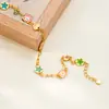 Pulsera Nalan de Plata S925 Exquisita y Sencilla Estilo Ins Diseño de Nicho Elegante Flor Colorida con Goteo de Aceite S8434