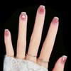 Manicura Uñas Portátiles Ins Blanqueamiento Avanzado Francés Estudiante Parche de Manicura Portátil Uña Postiza de Longitud Media Producto Terminado