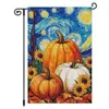 Bandera de Jardín de Acción de Gracias Transfronteriza Nueva Decoración de Otoño para Patio Bandera de Lino con Estampado de Calabaza y Hoja de Arce Bandera de Doble Cara