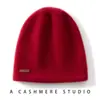 Chapéu de Cashmere Feminino 100% Cashmere Puro Outono e Inverno Mais Fácil de Combinar Cor Sólida Casual Moda Chapéu Quente Tricotado