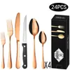Amazon 1010 Juego de Cubiertos para Bistec de Acero Inoxidable, Tenedor y Cuchara de 24/48 Piezas Juego de Cubiertos para Hotel Transfronterizo Juego de Vajilla Estilo Occidental