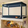 2026 Nuevo Modelo Cama de Estudiante Mosquitero Dormitorio Bloqueo de Luz a Prueba de Polvo Cama Superior de Dos Pisos para Estudiantes Mosquitero de Tres Puertas