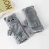 Guantes de otoño e invierno para mujer, lindos, para montar, estilo coreano, modernos, de dibujos animados, forrados de felpa, engrosados, para estudiantes, para escribir, cálidos, tipo flip