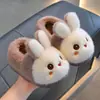 Pantuflas de Algodón de Invierno para Niños y Niñas, Calientes, con Felpa Adicional, Peludas, para el Hogar, Padre-Hijo, Conejito Lindo, Bebé, Talón Cerrado, Zapatos de Algodón