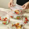 Fiambrera de Vidrio Calentable en Microondas Horno Borosilicato Crujiente Fiambrera para Oficina