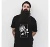 Camiseta Estampada de Rosas para Hombre, Casual, Cuello Redondo, Manga Corta