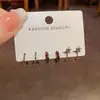Estilo Retro Dulce Fresco Personalizado Negro Geométrico Estrella Seis Piezas Juego de Pendientes Temperamento Moda Simple Único Diseño Pendiente