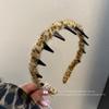 2024 Novo Aro de Cabelo com Onda Dentada Lavagem Facial Feminina Antiderrapante Presilha de Cabelo com Estampa de Leopardo Alta Cranial Top Head Hoop Advanced Headwear