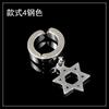 Pendientes negros de estilo coreano sin agujeros para las orejas, con forma de cruz de lobo y ondas, de acero de titanio y hebilla de acero inoxidable para hombre.